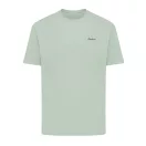 Tricou cu maneca scurta, la baza gatului, Casual, Unisex, iqoniq, 2410E19530, Bumbac, Verde ice, XXS