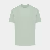   Tricou cu maneca scurta, la baza gatului, Casual, Unisex, iqoniq, 2410E19528, Bumbac, Verde ice, 3XL