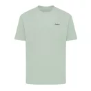 Tricou cu maneca scurta, la baza gatului, Casual, Unisex, iqoniq, 2410E19528, Bumbac, Verde ice, 3XL