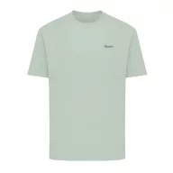   Tricou cu maneca scurta, la baza gatului, Casual, Unisex, iqoniq, 2410E19528, Bumbac, Verde ice, 3XL
