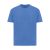 Tricou cu maneca scurta, la baza gatului, Casual, Unisex, iqoniq, 2410E19495, Bumbac, Albastru heather, L