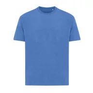   Tricou cu maneca scurta, la baza gatului, Casual, Unisex, iqoniq, 2410E19495, Bumbac, Albastru heather, L