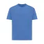Tricou cu maneca scurta, la baza gatului, Casual, Unisex, iqoniq, 2410E19498, Bumbac, Albastru heather, XL