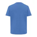Tricou cu maneca scurta, la baza gatului, Casual, Unisex, iqoniq, 2410E19500, Bumbac, Albastru heather, XXL