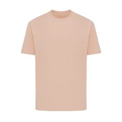   Tricou cu maneca scurta, la baza gatului, Casual, Unisex, iqoniq, 2410E19568, Bumbac, Portocaliu peach, XXL
