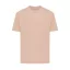 Tricou cu maneca scurta, la baza gatului, Casual, Unisex, iqoniq, 2410E19568, Bumbac, Portocaliu peach, XXL