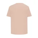 Tricou cu maneca scurta, la baza gatului, Casual, Unisex, iqoniq, 2410E19568, Bumbac, Portocaliu peach, XXL
