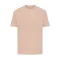 Tricou cu maneca scurta, la baza gatului, Casual, Unisex, iqoniq, 2410E19570, Bumbac, Portocaliu peach, XXS