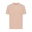 Tricou cu maneca scurta, la baza gatului, Casual, Unisex, iqoniq, 2410E19570, Bumbac, Portocaliu peach, XXS