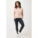 Tricou cu maneca scurta, la baza gatului, Casual, Unisex, iqoniq, 2410E19570, Bumbac, Portocaliu peach, XXS