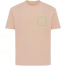 Tricou cu maneca scurta, la baza gatului, Casual, Unisex, iqoniq, 2410E19570, Bumbac, Portocaliu peach, XXS