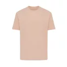Tricou cu maneca scurta, la baza gatului, Casual, Unisex, iqoniq, 2410E19570, Bumbac, Portocaliu peach, XXS
