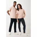Tricou cu maneca scurta, la baza gatului, Casual, Unisex, iqoniq, 2410E19570, Bumbac, Portocaliu peach, XXS
