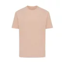 Tricou cu maneca scurta, la baza gatului, Casual, Unisex, iqoniq, 2410E19569, Bumbac, Portocaliu peach, 3XL