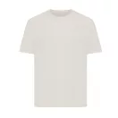 Tricou cu maneca scurta, la baza gatului, Casual, Unisex, iqoniq, 2410E19536, Bumbac, Crem, XL