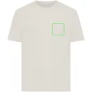 Tricou cu maneca scurta, la baza gatului, Casual, Unisex, iqoniq, 2410E19540, Bumbac, Crem, XXS