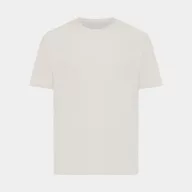   Tricou cu maneca scurta, la baza gatului, Casual, Unisex, iqoniq, 2410E19539, Bumbac, Crem, 3XL
