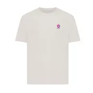   Tricou cu maneca scurta, la baza gatului, Casual, Unisex, iqoniq, 2410E19539, Bumbac, Crem, 3XL