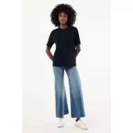   Tricou unisex, 2509E17183, iqoniq, 84x80x0.5 cm, Bumbac, Negru, 5XL