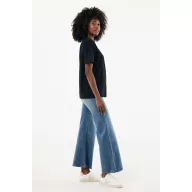  Tricou unisex, 2509E17190, iqoniq, 62x48x0.5 cm, Bumbac, Negru, XXS