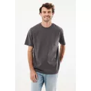 Tricou unisex, 2509E17180, iqoniq, 62x48x0.5 cm, Bumbac, Gri antracit, XXS
