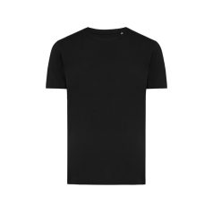   Tricou cu maneca scurta, la baza gatului, Casual, Unisex, iqoniq, 2410E19140, Bumbac, Negru, M