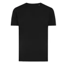 Tricou cu maneca scurta, la baza gatului, Casual, Unisex, iqoniq, 2410E19144, Bumbac, Negru, XXL