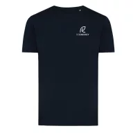   Tricou cu maneca scurta, la baza gatului, Casual, Unisex, iqoniq, 2410E19282, Bumbac, Albastru navy, L