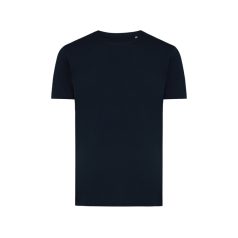   Tricou cu maneca scurta, la baza gatului, Casual, Unisex, iqoniq, 2410E19288, Bumbac, Albastru navy, 3XL