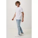 Tricou cu maneca scurta, la baza gatului, Casual, Unisex, iqoniq, 2410E19306, Bumbac, Alb recycled, L