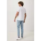 Tricou cu maneca scurta, la baza gatului, Casual, Unisex, iqoniq, 2410E19306, Bumbac, Alb recycled, L