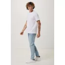 Tricou cu maneca scurta, la baza gatului, Casual, Unisex, iqoniq, 2410E19309, Bumbac, Alb recycled, XL