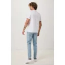 Tricou cu maneca scurta, la baza gatului, Casual, Unisex, iqoniq, 2410E19309, Bumbac, Alb recycled, XL