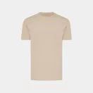Tricou cu maneca scurta, la baza gatului, Casual, Unisex, iqoniq, 2410E19183, Bumbac, Crem dessert, XXL