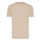 Tricou cu maneca scurta, la baza gatului, Casual, Unisex, iqoniq, 2410E19183, Bumbac, Crem dessert, XXL