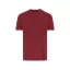 Tricou cu maneca scurta, la baza gatului, Casual, Unisex, iqoniq, 2410E19151, Bumbac, Rosu burgundy, XXL