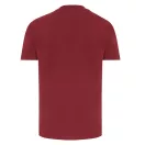 Tricou cu maneca scurta, la baza gatului, Casual, Unisex, iqoniq, 2410E19151, Bumbac, Rosu burgundy, XXL