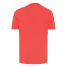 Tricou cu maneca scurta, la baza gatului, Casual, Unisex, iqoniq, 2410E19265, Bumbac, Rosu luscious, L