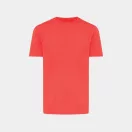 Tricou cu maneca scurta, la baza gatului, Casual, Unisex, iqoniq, 2410E19268, Bumbac, Rosu luscious, XL