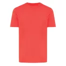 Tricou cu maneca scurta, la baza gatului, Casual, Unisex, iqoniq, 2410E19268, Bumbac, Rosu luscious, XL