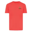 Tricou cu maneca scurta, la baza gatului, Casual, Unisex, iqoniq, 2410E19268, Bumbac, Rosu luscious, XL