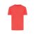 Tricou cu maneca scurta, la baza gatului, Casual, Unisex, iqoniq, 2410E19269, Bumbac, Rosu luscious, XS