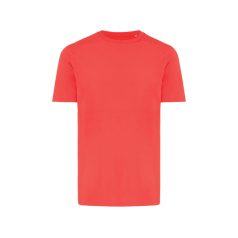   Tricou cu maneca scurta, la baza gatului, Casual, Unisex, iqoniq, 2410E19270, Bumbac, Rosu luscious, XXL