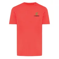   Tricou cu maneca scurta, la baza gatului, Casual, Unisex, iqoniq, 2410E19270, Bumbac, Rosu luscious, XXL
