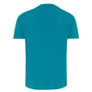 Tricou cu maneca scurta, la baza gatului, Casual, Unisex, iqoniq, 2410E19337, Bumbac, Verde verdigris, L