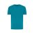 Tricou cu maneca scurta, la baza gatului, Casual, Unisex, iqoniq, 2410E19339, Bumbac, Verde verdigris, S