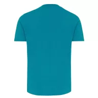   Tricou cu maneca scurta, la baza gatului, Casual, Unisex, iqoniq, 2410E19343, Bumbac, Verde verdigris, 3XL