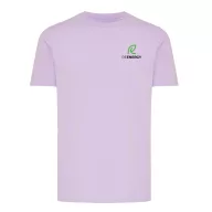   Tricou cu maneca scurta, la baza gatului, Casual, Unisex, iqoniq, 2410E19217, Bumbac, Violet lavender, XXL