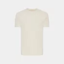 Tricou cu maneca scurta, la baza gatului, Casual, Unisex, iqoniq, 2410E19277, Bumbac, Crem natur, XS