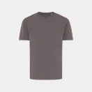 Tricou cu maneca scurta, la baza gatului, Casual, Unisex, iqoniq, 2410E19129, Bumbac, Gri anthracite, L